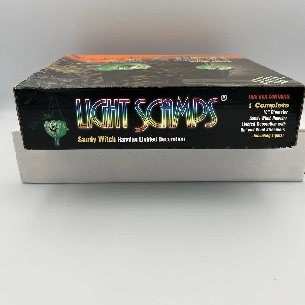 Light Scamps Outdoor Halloween Sandy Witch Hanging Lights Vintage New In Box